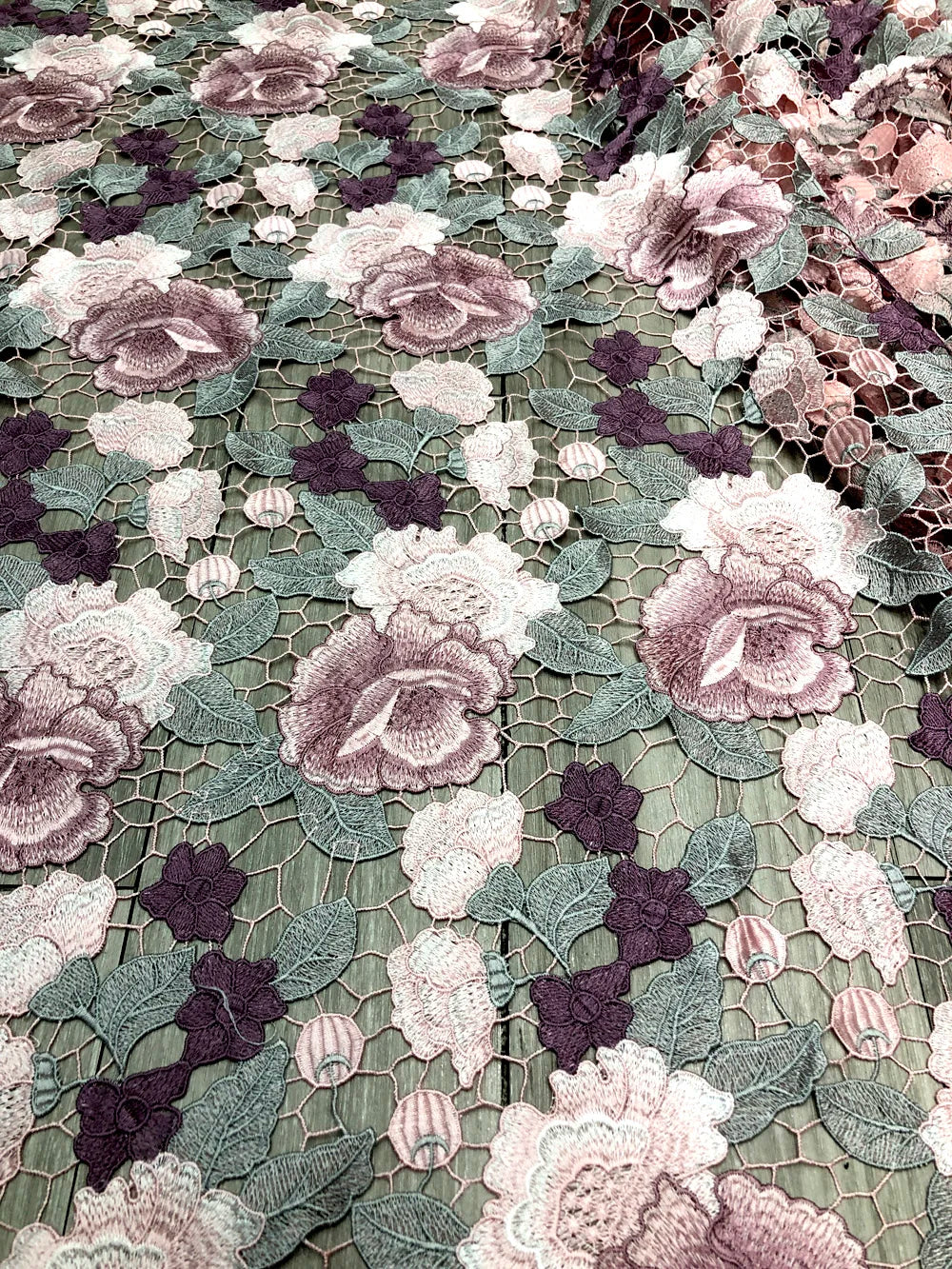 Latest 3D Floral Rich Quality Haute Multicolor Designer Embroidery Fabric