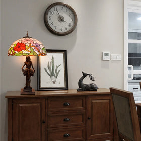 Classic Lampes Glass Table Lamp Style 16 Inch Stained Tiffanylampe Tiffney Girl Living Room Decoration Large Lampara Tiffany