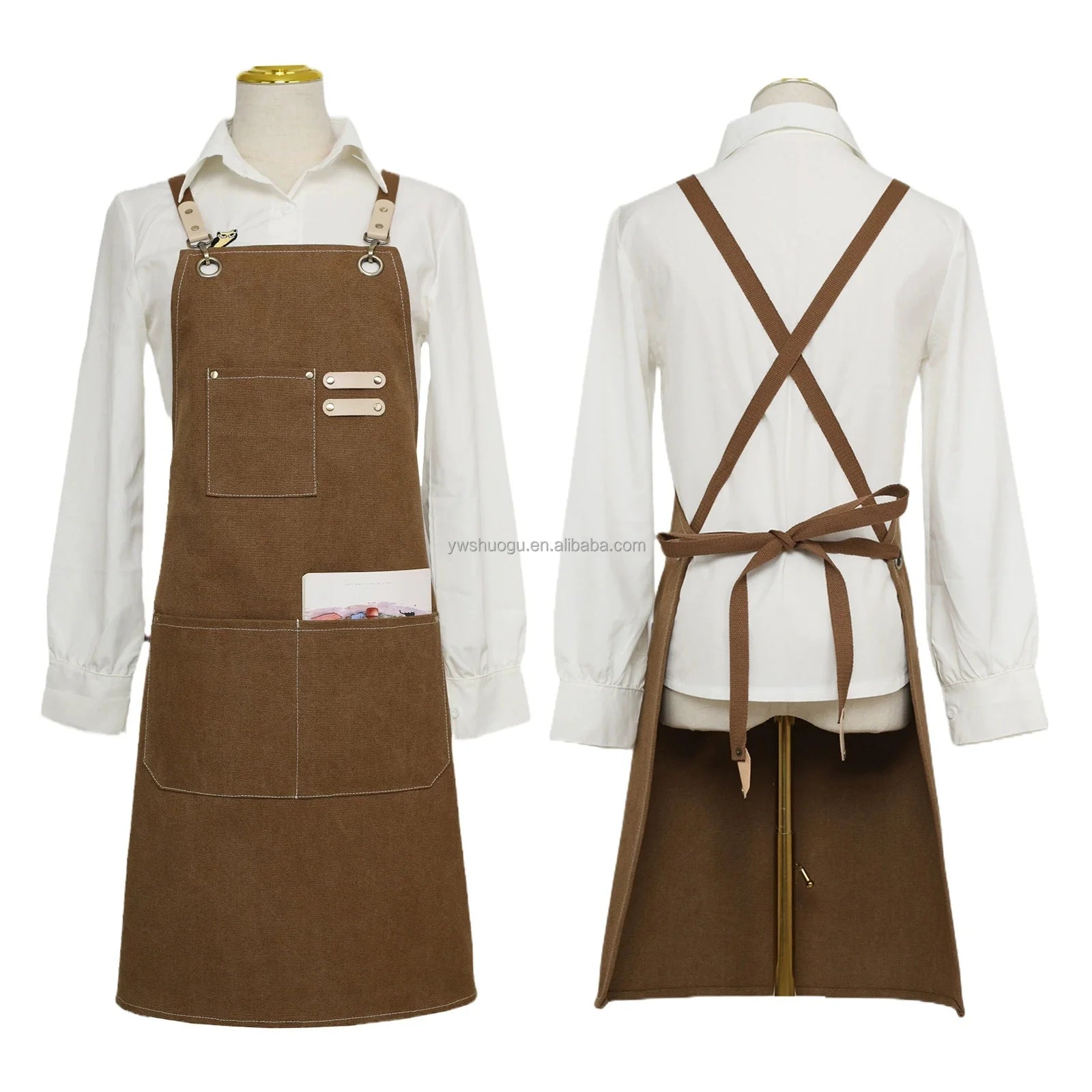 Manufacturer's Reusable Durable Canvas Apron Men's and Women's Beauty and Hairdressing Work Clothes for Milk Tea Shop Barista