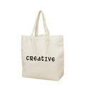 Custom Printed Cotton Canvas Tote Shopping Bag  With Logo Silk Screen Printed Letter Pattern