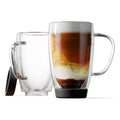 Borosilicate Double Walled Insulated Glass Coffee Mugs Silicon Base Non slip for Espresso Latte Cappuccino Glassware