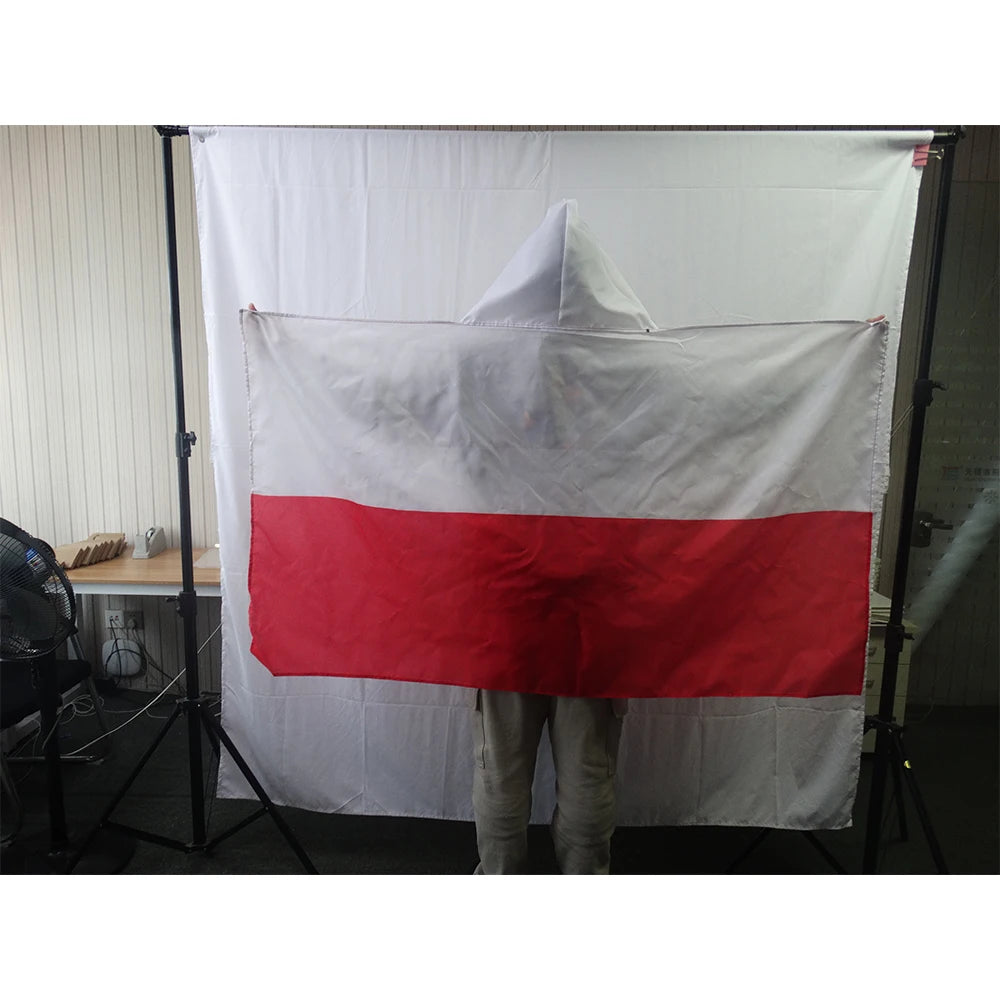 3x5ft Custom Logo Football Match Body Flag Poland National Flag Cloak for Cheering Fans Digital Printing Technique