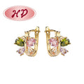 Bisuterias Modern Women'sHuggies Earrings With 18K Laminated Gold Plated Brass and Sparkling  Cubic Zirconia Earrings Women