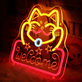 Rebow Dropshipping Free Design K-Mico-welcome Neon Sign Custom Made Wedding for Bedroom Party Home