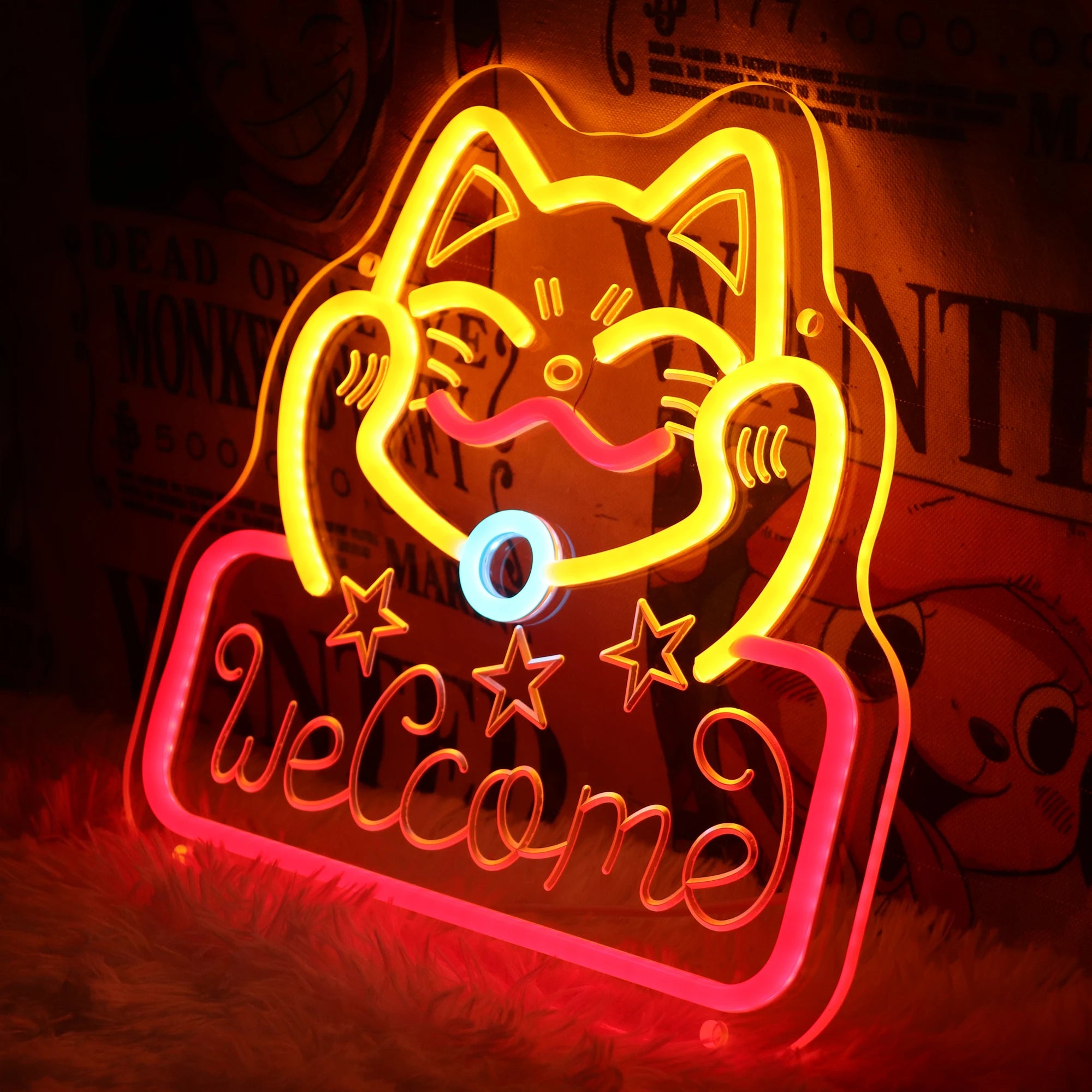 Rebow Dropshipping Free Design K-Mico-welcome Neon Sign Custom Made Wedding for Bedroom Party Home