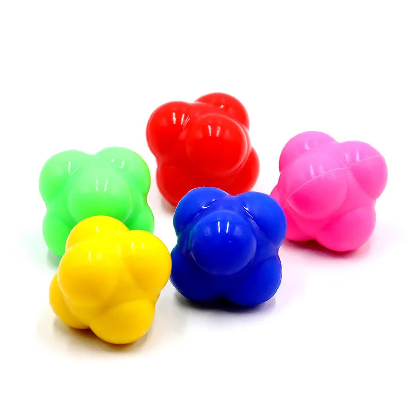 Custom Logo Reaction Ball Agility Coordination Exercise Agility Speed Training Silicone Hexagon Balls