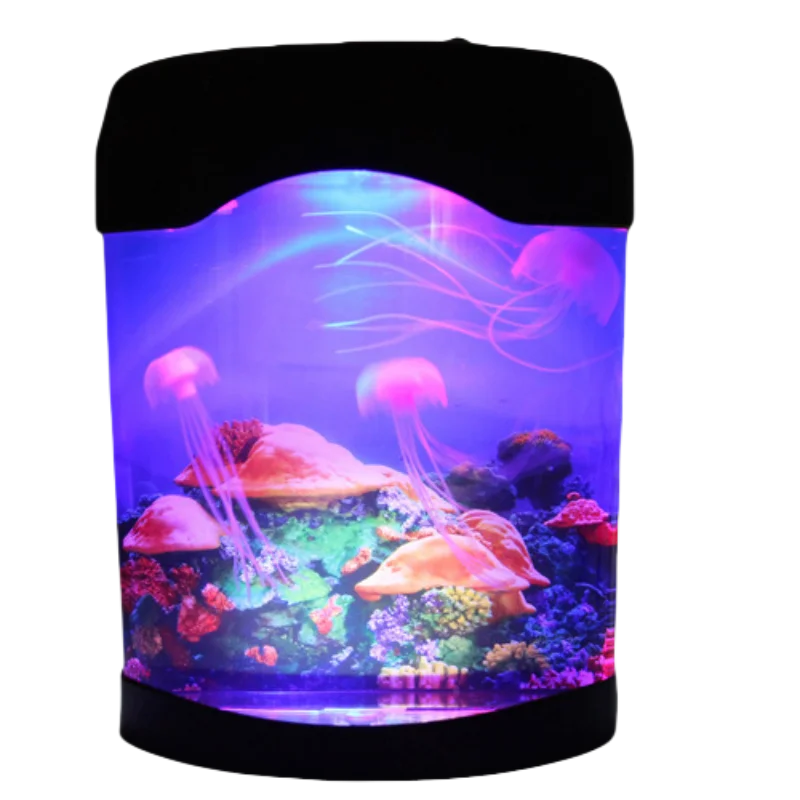 USMILEPET Best Seller Acrylic Fish Tank LED Simulation Jellyfish Mood Night Light Aquarium Suit for Home Office Desk