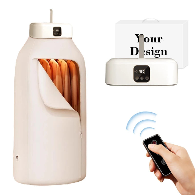 600W Foldable Portable Clothes Dryer Smart Drying Rack Hang Dryer Machine Travel Warm Air Electric Clothes Dryer With Timing