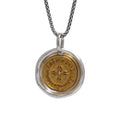 Real Pure 925 Sterling Silver Vajra Pestle Pendant Necklace for Men and Women Round Shape Gold Vermeil Amulet Jewelry