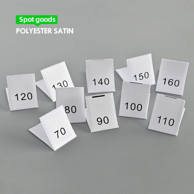 Hot Wholesale Number Woven Clothing Labels Center Folding Neck Label Clothes