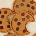 Handmade Eco-Friendly Bulk Cute Embroidered Patches PVC-Free Fabric Iron-On Cookies Patch for Hats Featuring Felt Material