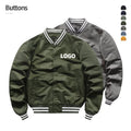 Single-breasted Bomber Jacket Varsity Jackets Custom logo Waterproof Baseball Jacket for Men