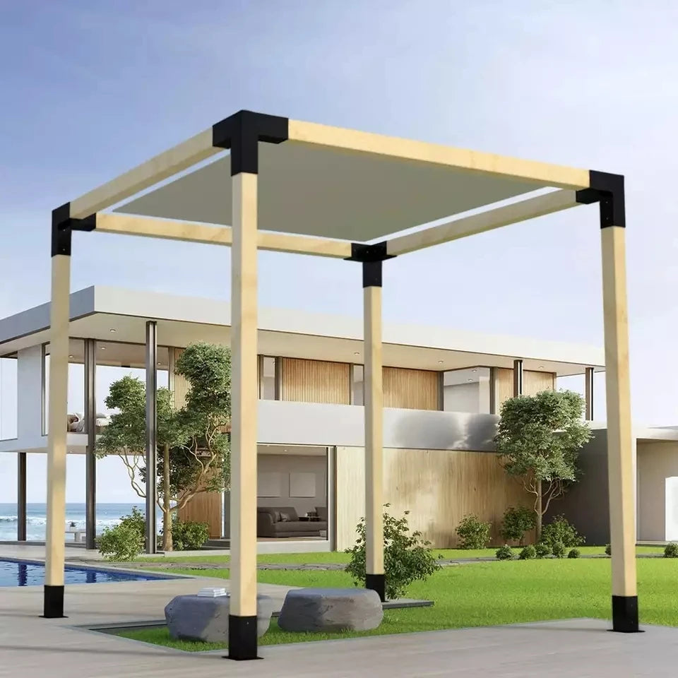 Modern Backyard Aluminum Pergola Kit Brackets for 4x4 6x6 Lumber