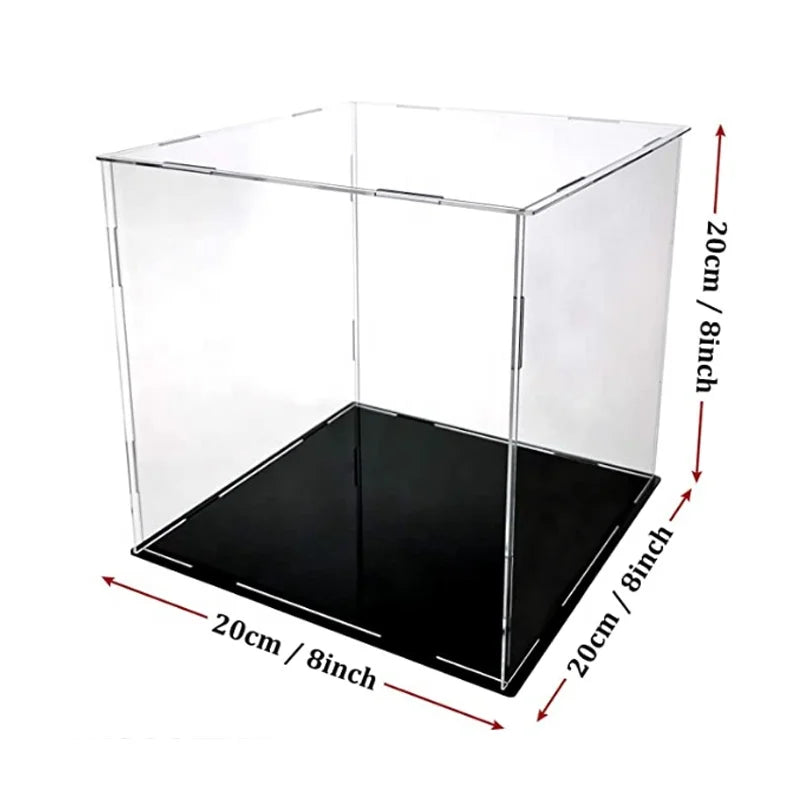Clear Acrylic Display Case Assemble Countertop Box Cube Organizer Stand Dustproof Protection Showcase for Action Figures Toys