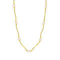 Real Natural Pearl 6mm Necklace 925 Silver S Type Chain Choker Round Freshwater Pearl Necklace