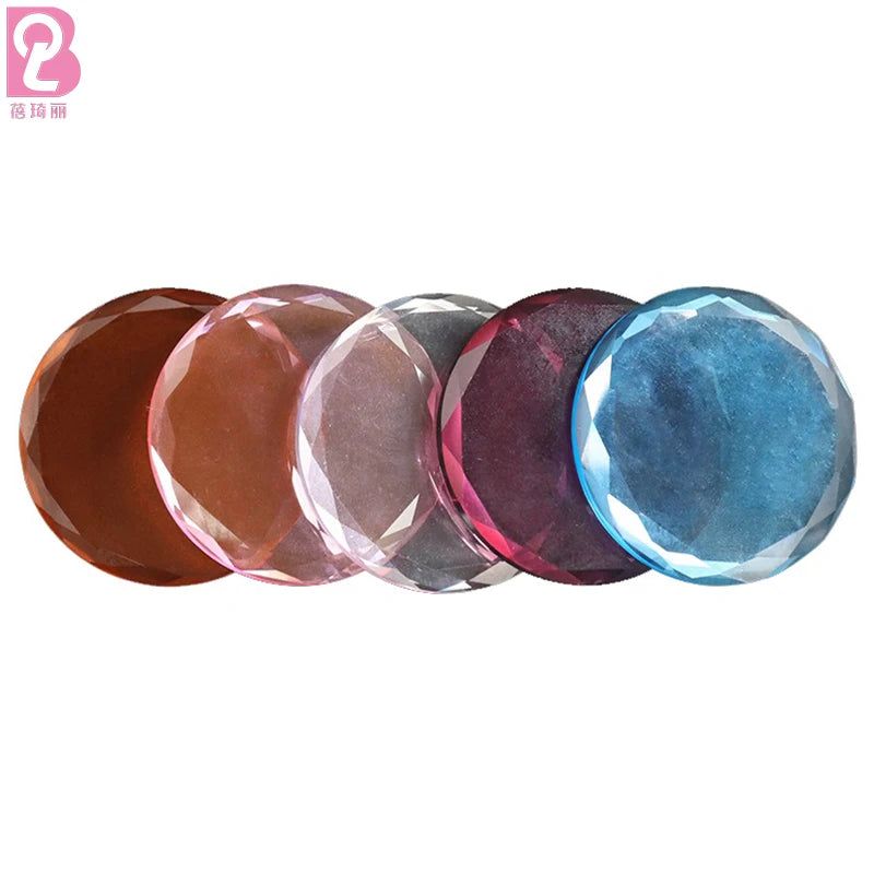 Hanheng Crystal Glass Jade Stone Plastic Pad Eyelash Glue Holder Adhesive Pallet Extensions Tool CS2 4.5x4.5x0.5cm