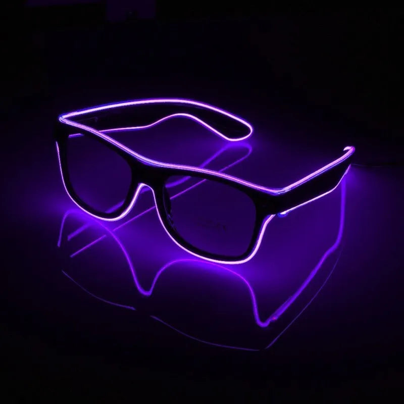 Popular 10 Colors Customized logo El Wire Flashing Glasses Led Party Festival Glasses