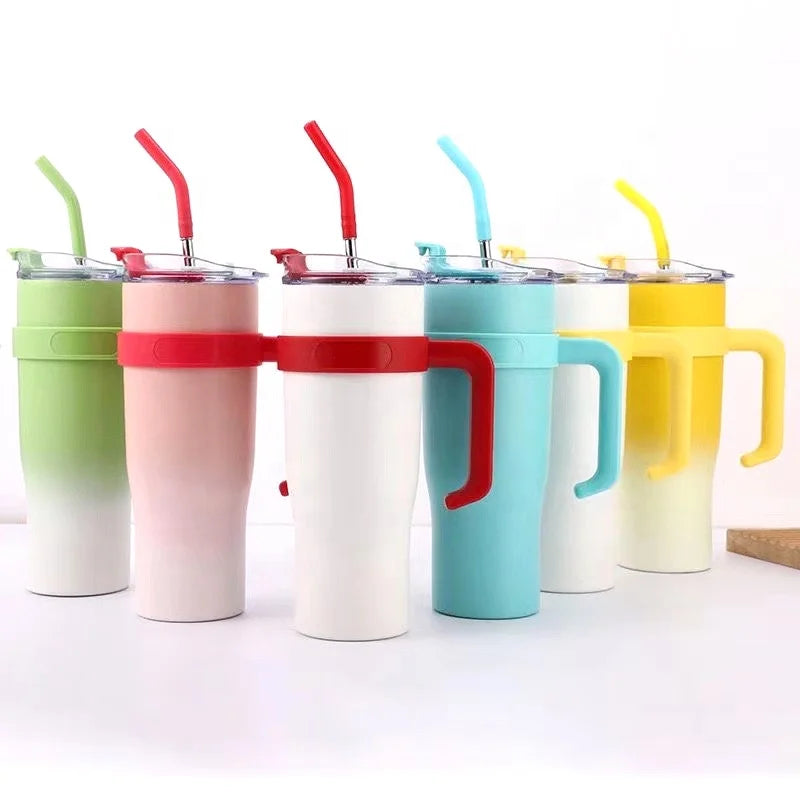 20oz 30oz 40oz Tumbler With Handle Lid Straw Stainless Steel Metal Double Wall 40 Oz Beer Travel Water Bottle Insulated Coffee