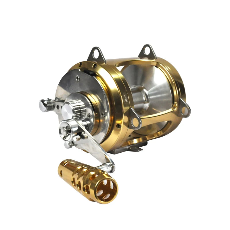 Max Drag 45KG Trolling Fishing Reel 4BB CNC Sea Ocean Boat Tuna Reel Heavy Duty Big Game Fishing Reel