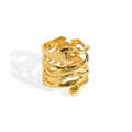 WMJT497 Chunky Wide Silver Ring Irregular Hollow Abstract Ring for Women Elegant Ring Simple Dainty Jewel Gift for Her