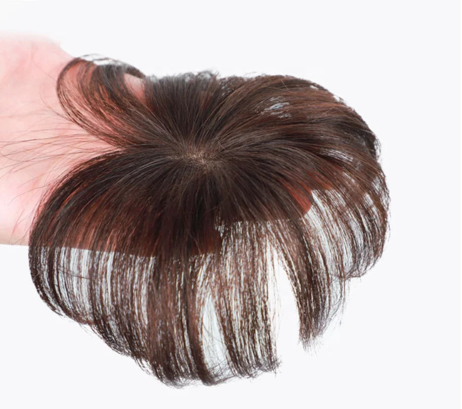 HQ Wig Piece Forehead Replacement Piece 100% Human Hair Thin Cover White Top Hair Wig