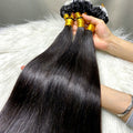 Wholesale 100% Virgin Cuticle Aligned Human Hair Extensions Italian Curl Micro Ring Natural Black