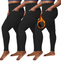 Custom Logo Fleece-Lined Plus Size Leggings with Pockets High Waist Thermal Yoga Pants for Winter Workouts Women Warm Exer