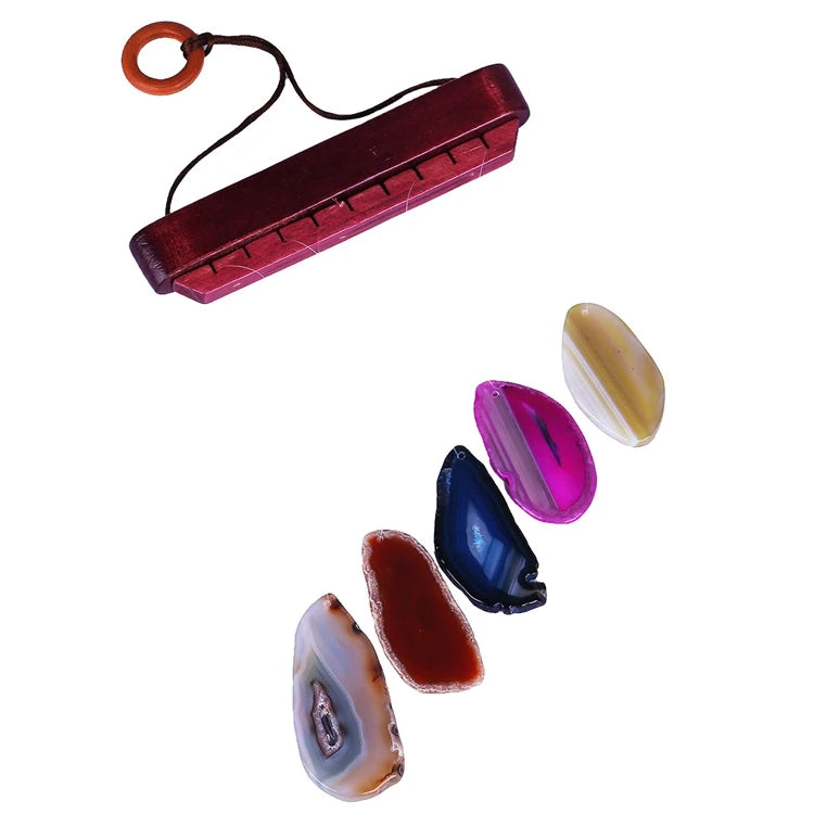 HZ Wholesale Natural Polished Healing Crystal Large Stone coaster Slices Mixed Agate Slice for Bamboo Wind Chimes