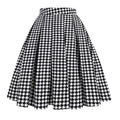 Vintage Pleated Skirt Floral A-line Printed Midi Skirts