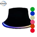 Outdoor Leisure Fishing Sun Hat Travel Sun Hat Festival Music Festival LED Fiber Luminous Fisherman Hat