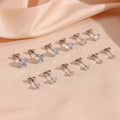 Waterproof Fashion Jewelry Zircon Earring Stud Surgical Steel Diamond Four Claw Butterfly Back Earring for Women