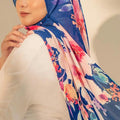 2024 Latest Premium Printed Pleated Chiffon Shawl Crepe Malaysia Women Printing Pleated Hijab Shawl