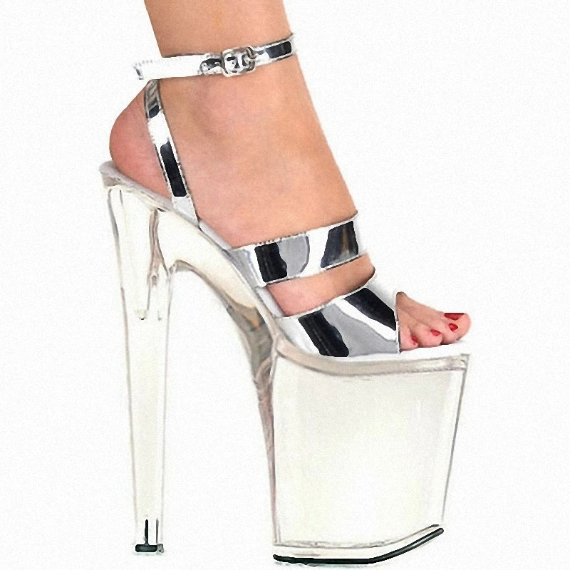 Ankle Strap Women Night Sandals Summer Elegant Shoes Open Toe 20 CM High Heels Party Dress Platform Sandals Fashion Full Dress