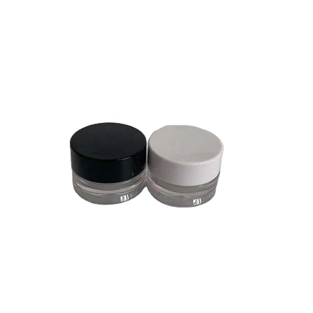 Oem Private Label Wholesale 5g PETG Cosmetic Loose Powder Jar with White or Black Lid