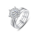 Light Luxury Fine Jewelry Detachable Ring S925 Sterling Silver Wedding Engagement Bridal Ring Set Moissanite Stackable Ring