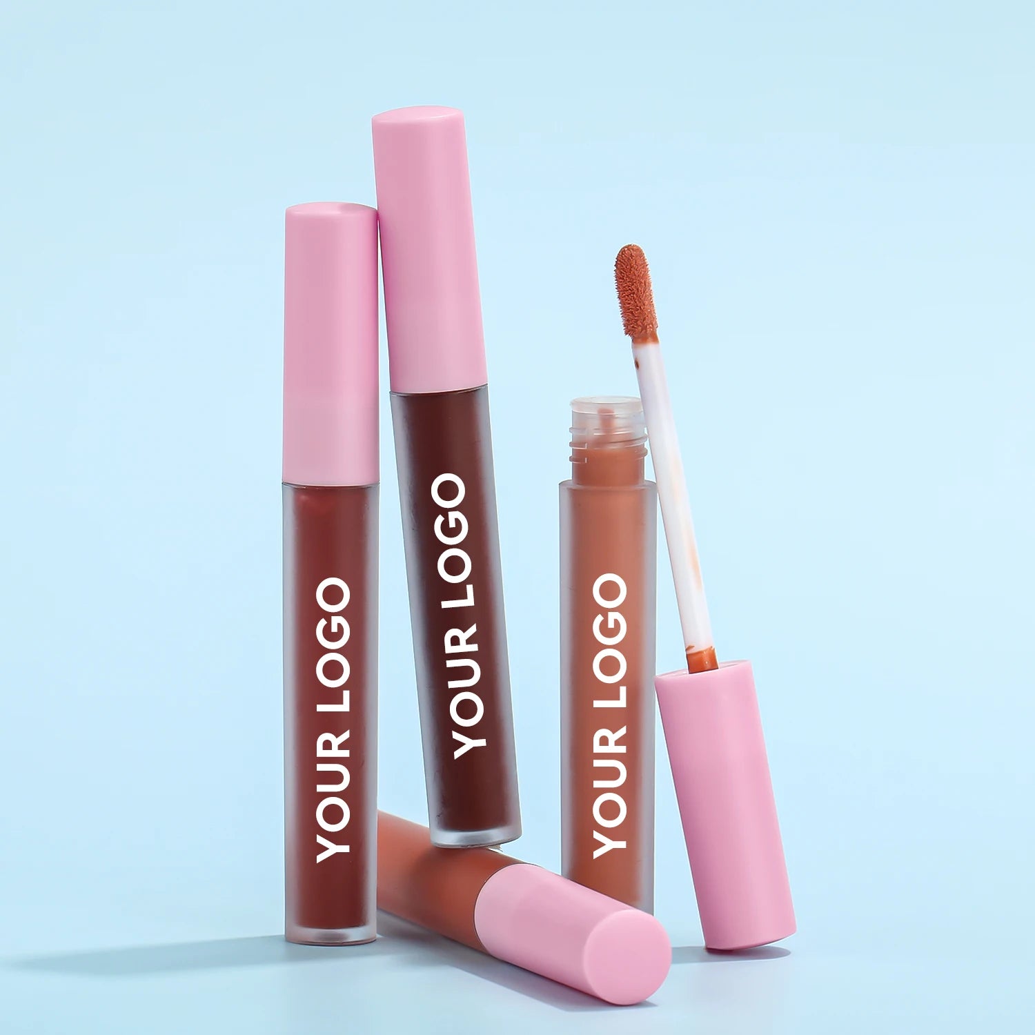 Frosted Pink Lip Gloss Private Label Waterproof Lipgloss Vegan Lip Gloss Long Lasting Empty Lip Gloss Tubes