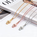 Fashion Non Tarnish Silver 18K Gold Plated 316L Stainless Steel Small Music Note Pendant Necklace Jewelry for Women