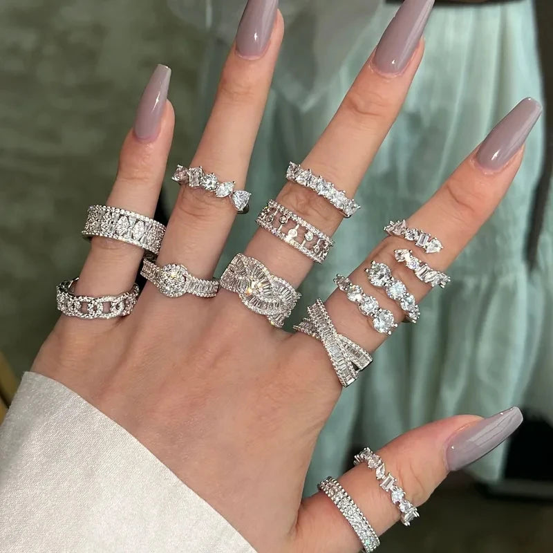 Fashion Jewelry 925 Silver Rhodium Plated Non Fade Zirconia Custom Couple Ring Manufacturer Wholesale