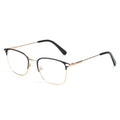 Fashionable Classic Double Eyebrows Metal Optical Glasses Frame for Men Blue/Gold/Black with Blue Light Feature for Reading