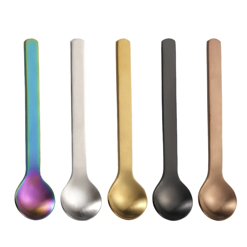 Wholesale Eco-Friendly Modern PVD Plated 304 Stainless Steel Coffee & Arabic Tea Spoon with Flat Handle and Custom Logo