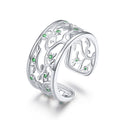 Tree of Life Wide Finger Rings for Women 925 Sterling Silver Free Size Adjustable Ring Band New Design Bague BSR125