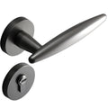 Classic Round Nordic Style Modern Zinc Alloy Black Gray Brushed Door Lock for Bedroom Use Wood-Grain Finish Wooden Door Handles