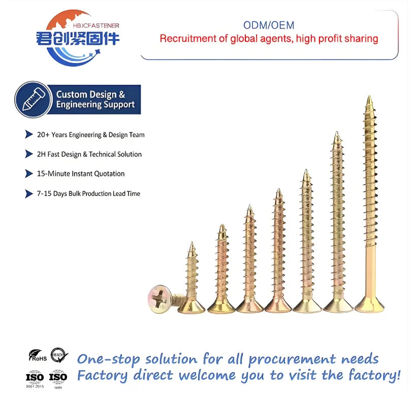 M4 Countersunk Phillips Furniture Screws Board Screws Fiberboard Nail Steel Metal Coarse Self-Tapping Drywall Screw Manufacturer
