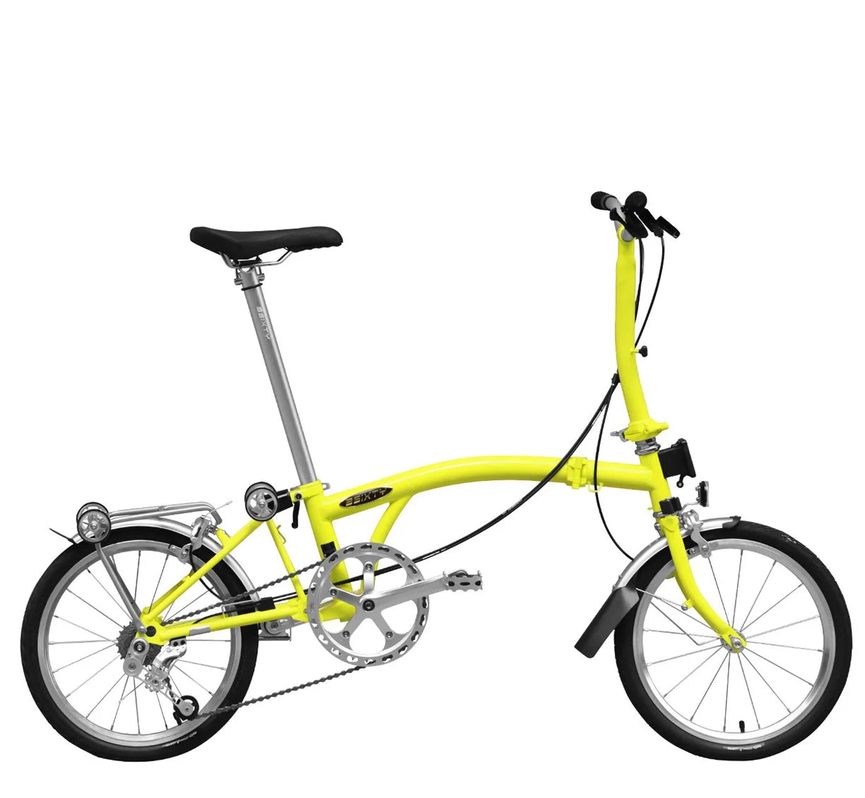 3SIXTY Folding Bike 16 Inch 6 Speeds G6 Steel Frame Mini Foldable Bicycle M/Y/S BAR Brompto TRI-folding Bike