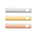 Personalized Custom Engraving Heart Blank Style Pendant Stainless Steel Vertical bar Charm for Necklace Bracelet Making