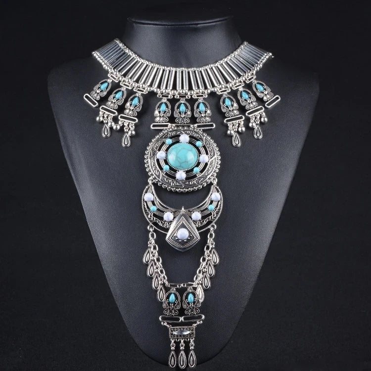 Vintage Women Necklaces Ethnic Baroque Pendant Tassel Chokers Necklaces