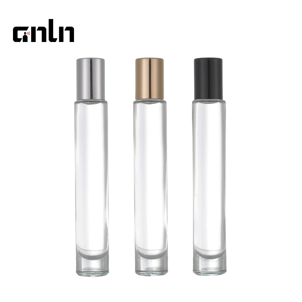 10ml Clear Round Thick Bottom Glass Roller Bottle with Steel or Glass Roller Ball for Perfume Oil