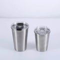 Raw Stainless Steel Cups 16OZ Pint Tumbler Coffee Cup Single Wall Metal Pint Glass Cup 16OZ