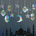 Nicro 6pcs Gold Star Moon Lantern Shape Garland Ramadan Kareem Decoration Muslim Happy Eid Mubarak Party Hanging Swirls Backdrop