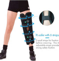 HKJD Tri-Panel Knee Brace: Adjustable Orthopedic Knee Immobilizer with 3 Panels Post-Op Support Polyester Black